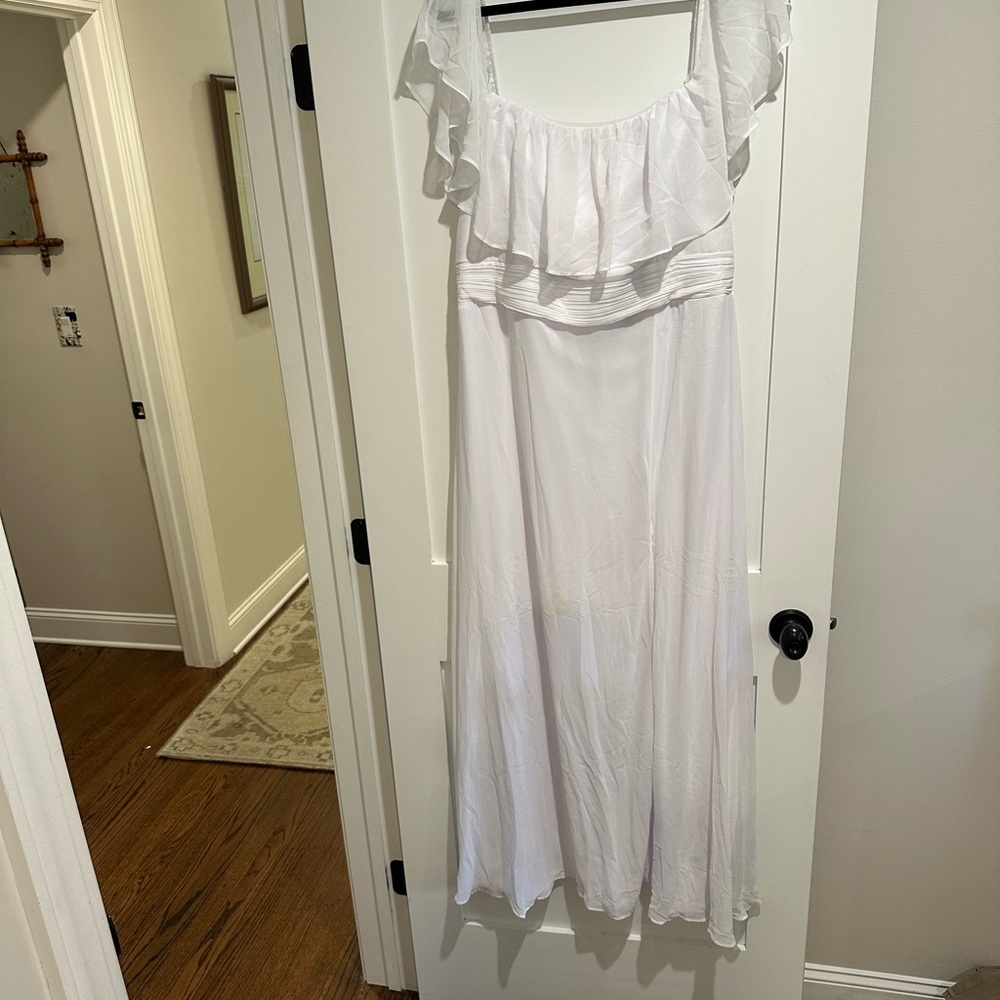 Elegant White Ruffled Dress
